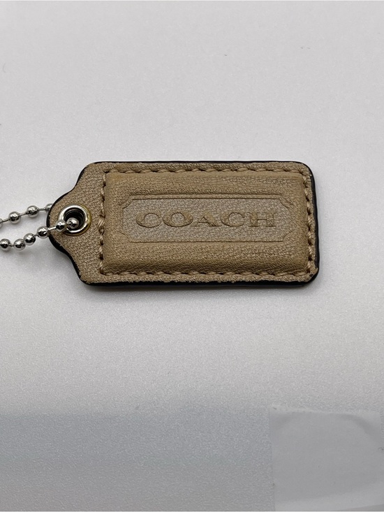 Coach Handbags - COACH Leather Hang Tag Keychain in Taupe